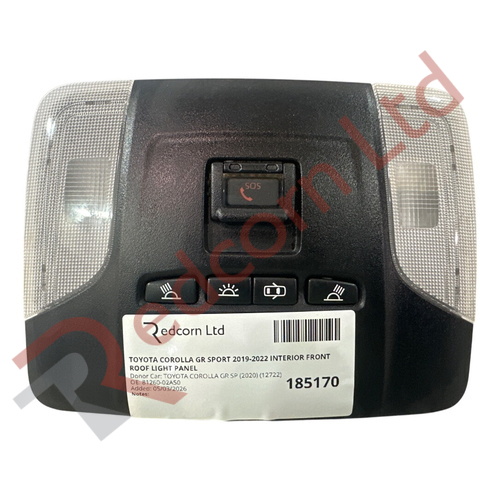 TOYOTA COROLLA GR SPORT 2019-2022 INTERIOR FRONT ROOF LIGHT PANEL