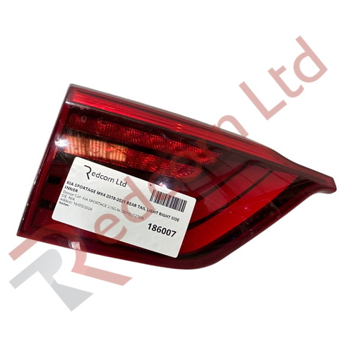 KIA SPORTAGE GT-LINE 2018-2021 REAR TAIL LIGHT RIGHT SIDE INNER
