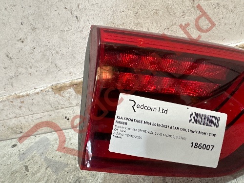KIA SPORTAGE GT-LINE 2018-2021 REAR TAIL LIGHT RIGHT SIDE INNER